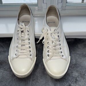 Moncler Men's Classic White Lace-Up Sneakers